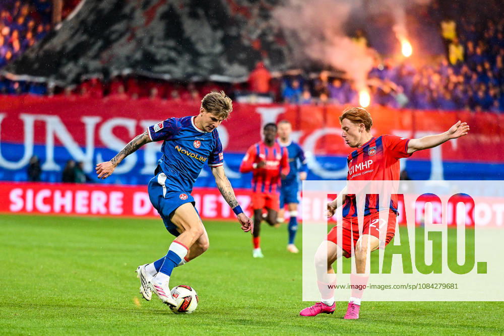GER, Fussball, Herren, 2. Bundesliga, 7. Spieltag, 1. FC Heidenheim vs 1. FC Kaiserslautern Paul Joly (Kaiserslautern, 26), Michael Heule (Heidenheim, 27) Heidenheim Voith-Arena Baden-Württemberg Deutschland