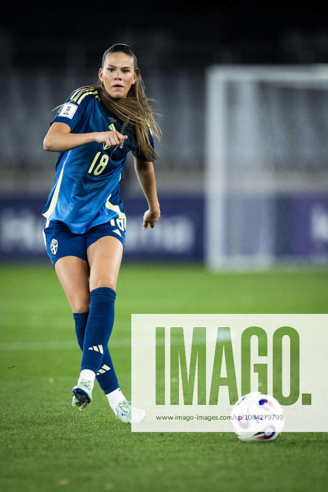 Bella Andersson of Sweden during the FIFA Women s World Cup qualifier play-off football match between Lithuania and Sweden on October 9, 2026 in Kaunas. Photo: Mathias Bergeld BILDBYRAN kod MB MB1418 fotboll football soccer fotball vm-kval kval fifa womens world cup qualifier qualifier playoff lithuania sverige sweden dam bbeng play-off