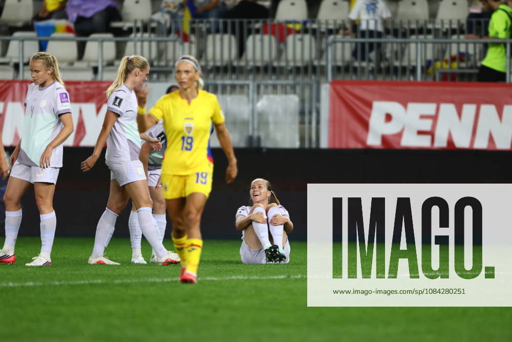 Women s World Cup Qualifier: Romania vs. Norway, Bucharest, October 9, 2026—Guro Reiten lies on the ground during the World Cup qualifying soccer match between Romania and Austria at Stadionul Arcul de Triumf in Bucharest. Photo by Nikola Krstic, NTB, Bucharest, Romania. . RESTRICTED USE FOR BETTING COMPANIES