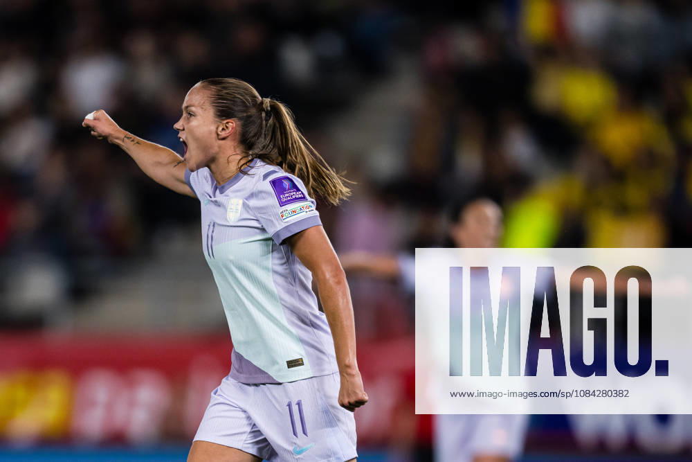 Guro Reiten of Norway celebrates after scoring the 0-1 goal during the FIFA Women s World Cup Qualifier football match between Romania and Norway on October 9, 2026 in Bucharest. Photo: Marius Simensen BILDBYRAN COP 238 bbeng dam FIFA World Cup, WM, Weltmeisterschaft, Fussball qualifiers football fotball fotboll jubel landskamp norge norway romania soccer vm kvalik vm-kvalifisering kvinner
