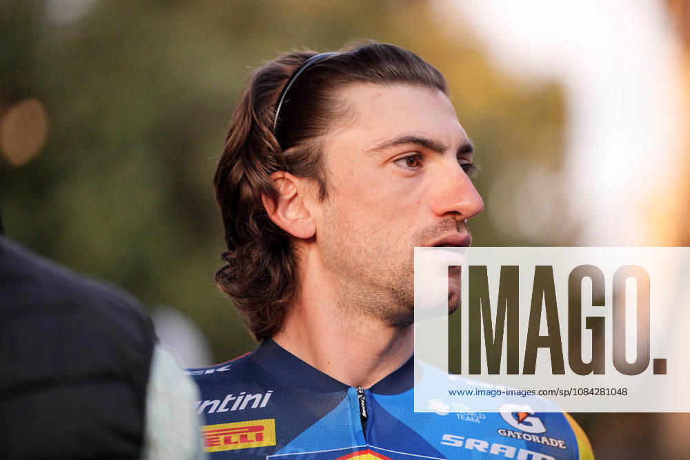 Italy s Giulio Ciccone of Lidl-Trek during the team presentation on the eve of the 120th edition of Il Lombardia cycling race, in Bergamo on October 9, 2026, prior to the 239 km one-day race from Bergamo to Como, Italy.