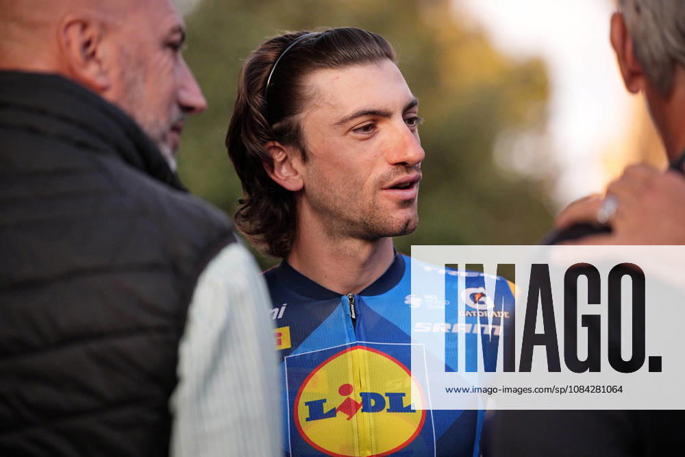 Italy s Giulio Ciccone of Lidl-Trek during the team presentation on the eve of the 120th edition of Il Lombardia cycling race, in Bergamo on October 9, 2026, prior to the 239 km one-day race from Bergamo to Como, Italy.