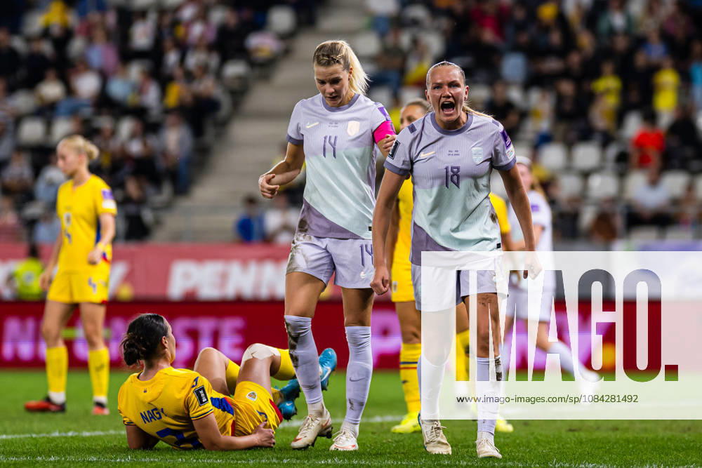 Frida Maanum of Norway celebrates after scoring the 0-2 goal during the FIFA Women s World Cup Qualifier football match between Romania and Norway on October 9, 2026 in Bucharest. Photo: Marius Simensen BILDBYRAN COP 238 bbeng dam FIFA World Cup, WM, Weltmeisterschaft, Fussball qualifiers football fotball fotboll jubel landskamp norge norway romania soccer vm kvalik vm-kvalifisering kvinner