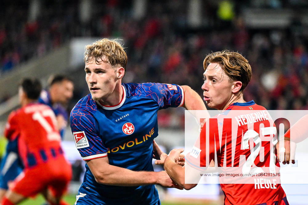GER, Fussball, Herren, 2. Bundesliga, 7. Spieltag, 1. FC Heidenheim vs 1. FC Kaiserslautern Mika Haas (Kaiserslautern, 22), Michael Heule (Heidenheim, 27) Heidenheim Voith-Arena Baden-Württemberg Deutschland
