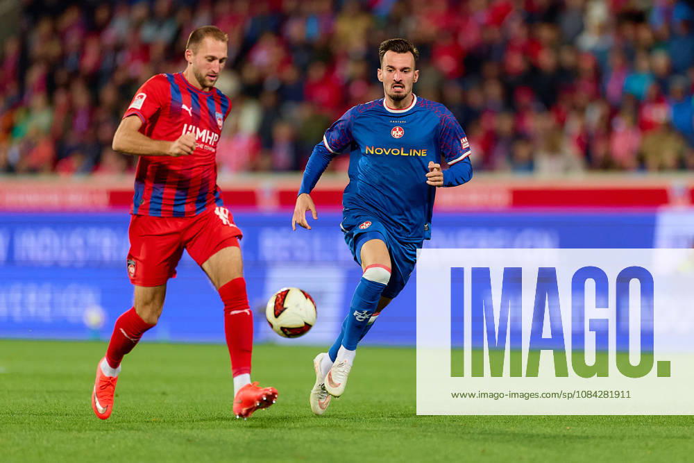 Zweikampf, Duell zwischen Jonas Foehrenbach (1.FC Heidenheim, 19) und Mergim Berisha (FC Kaiserslautern, 20) GER, 1. FC Heidenheim 1846 vs. 1. FC Kaiserslautern, Fussball, 2. Bundesliga, 7. Spieltag, Spielzeit 2026 2027, 09.10.2026 DFL regulations prohibit any use of photographs as image sequences and or quasi-video. GER, 1. FC Heidenheim 1846 vs. 1. FC Kaiserslautern, Fussball, 2. Bundesliga, 7. Spieltag, Spielzeit 2026 2027, 09.10.2026 Heidenheim an der Brenz