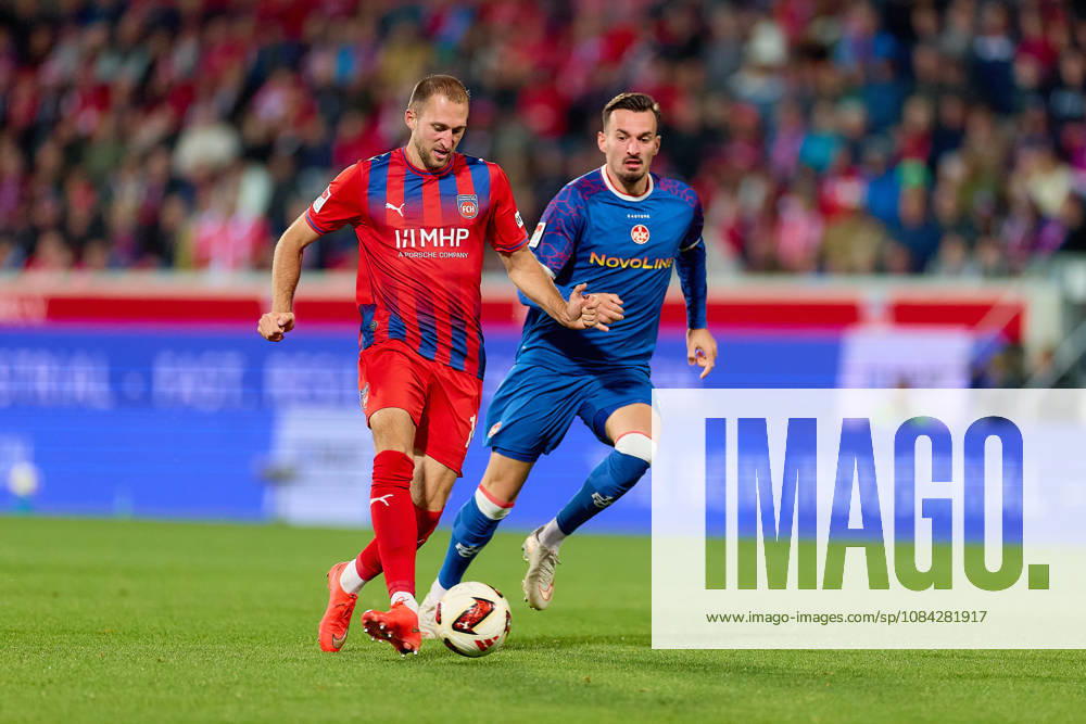 Zweikampf, Duell zwischen Jonas Foehrenbach (1.FC Heidenheim, 19) und Mergim Berisha (FC Kaiserslautern, 20) GER, 1. FC Heidenheim 1846 vs. 1. FC Kaiserslautern, Fussball, 2. Bundesliga, 7. Spieltag, Spielzeit 2026 2027, 09.10.2026 DFL regulations prohibit any use of photographs as image sequences and or quasi-video. GER, 1. FC Heidenheim 1846 vs. 1. FC Kaiserslautern, Fussball, 2. Bundesliga, 7. Spieltag, Spielzeit 2026 2027, 09.10.2026 Heidenheim an der Brenz