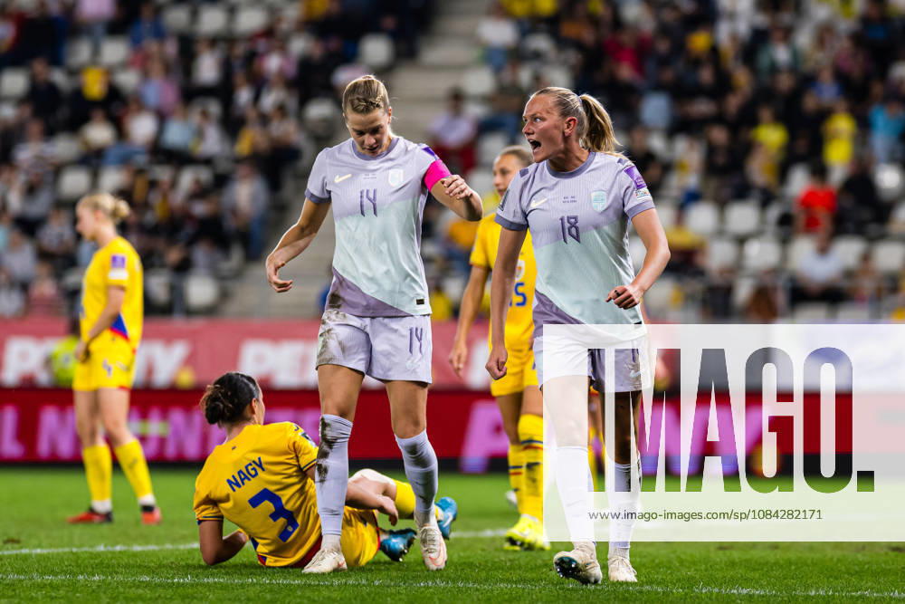 Frida Maanum of Norway celebrates after scoring the 0-2 goal during the FIFA Women s World Cup Qualifier football match between Romania and Norway on October 9, 2026 in Bucharest. Photo: Marius Simensen BILDBYRAN COP 238 bbeng dam FIFA World Cup, WM, Weltmeisterschaft, Fussball qualifiers football fotball fotboll jubel landskamp norge norway romania soccer vm kvalik vm-kvalifisering kvinner