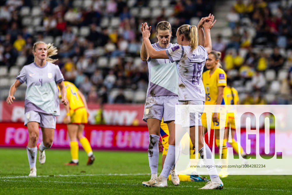 Frida Maanum of Norway celebrates after scoring the 0-2 goal during the FIFA Women s World Cup Qualifier football match between Romania and Norway on October 9, 2026 in Bucharest. Photo: Marius Simensen BILDBYRAN COP 238 bbeng dam FIFA World Cup, WM, Weltmeisterschaft, Fussball qualifiers football fotball fotboll jubel landskamp norge norway romania soccer vm kvalik vm-kvalifisering kvinner