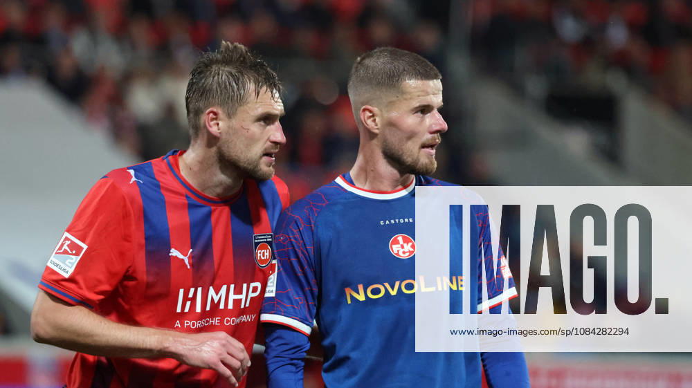 Fussball 2.Bundesliga, 1.FC Heidenheim - 1.FC Kaiserslautern v.l. Patrick Mainka (1FC Heidenheim 1846) Jan Elvedi (1.FC Kaiserslautern) Heidenheim