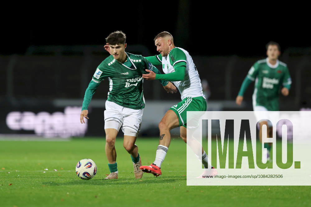 Herren, Fussball, Saison 2026 2027, Regionalliga Bayern, 13. Spieltag: 1. FC Schweinfurt 1905 - SC Eltersdorf Lauris Bausenwein ( 21, 1. FC Schweinfurt 1905) und Tom Feulner ( 23, SC Eltersdorf) Schweinfurt Sachs-Stadion Bayern Deutschland