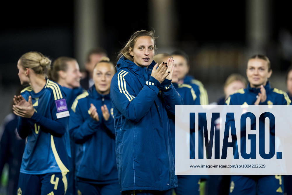 Nathalie Björn of Sweden celebrates after the FIFA Women s World Cup qualifier play-off football match between Lithuania and Sweden on October 9, 2026 in Kaunas. Photo: Mathias Bergeld BILDBYRAN kod MB MB1418 fotboll football soccer fotball vm-kval kval fifa womens world cup qualifier qualifier playoff lithuania sverige sweden dam bbeng play-off jubel