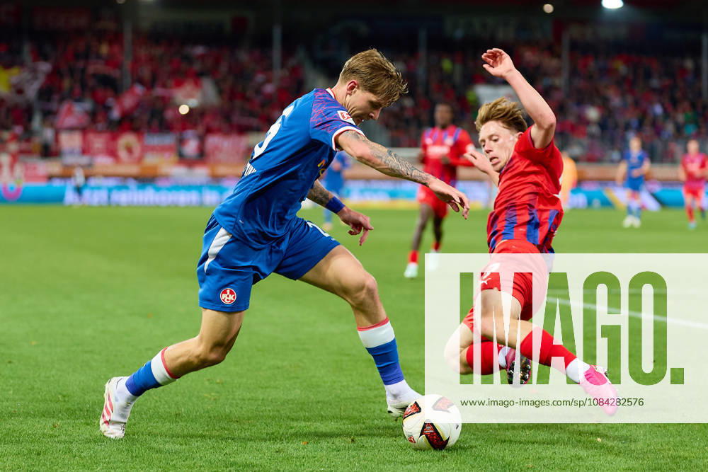 Zweikampf, Duell zwischen Paul Joly (1. FC Kaiserslautern, 26) und Michael Heule (1.FC Heidenheim, 27) GER, 1. FC Heidenheim 1846 vs. 1. FC Kaiserslautern, Fussball, 2. Bundesliga, 7. Spieltag, Spielzeit 2026 2027, 09.10.2026 DFL regulations prohibit any use of photographs as image sequences and or quasi-video. GER, 1. FC Heidenheim 1846 vs. 1. FC Kaiserslautern, Fussball, 2. Bundesliga, 7. Spieltag, Spielzeit 2026 2027, 09.10.2026 Heidenheim an der Brenz