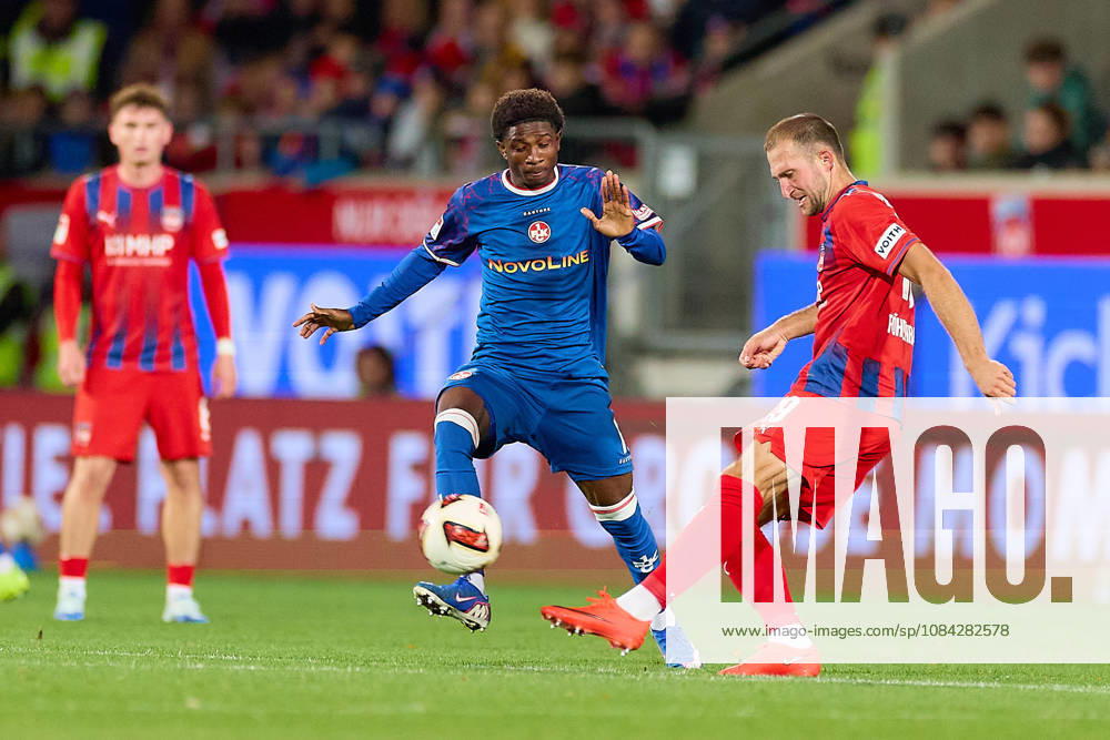 Ibrahim Kanate (FC Kaiserslautern, 11), Jonas Foehrenbach (1.FC Heidenheim, 19) GER, 1. FC Heidenheim 1846 vs. 1. FC Kaiserslautern, Fussball, 2. Bundesliga, 7. Spieltag, Spielzeit 2026 2027, 09.10.2026 DFL regulations prohibit any use of photographs as image sequences and or quasi-video. GER, 1. FC Heidenheim 1846 vs. 1. FC Kaiserslautern, Fussball, 2. Bundesliga, 7. Spieltag, Spielzeit 2026 2027, 09.10.2026 Heidenheim an der Brenz