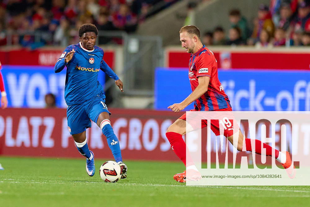 Ibrahim Kanate (FC Kaiserslautern, 11), Jonas Foehrenbach (1.FC Heidenheim, 19) GER, 1. FC Heidenheim 1846 vs. 1. FC Kaiserslautern, Fussball, 2. Bundesliga, 7. Spieltag, Spielzeit 2026 2027, 09.10.2026 DFL regulations prohibit any use of photographs as image sequences and or quasi-video. GER, 1. FC Heidenheim 1846 vs. 1. FC Kaiserslautern, Fussball, 2. Bundesliga, 7. Spieltag, Spielzeit 2026 2027, 09.10.2026 Heidenheim an der Brenz