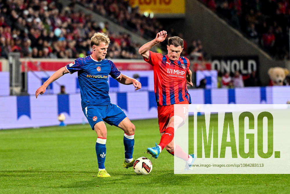 GER, Fussball, Herren, 2. Bundesliga, 7. Spieltag, 1. FC Heidenheim vs 1. FC Kaiserslautern Mika Haas (Kaiserslautern, 22), Budu Zivzivadze (Heidenheim, 11) Heidenheim Voith-Arena Baden-Württemberg Deutschland