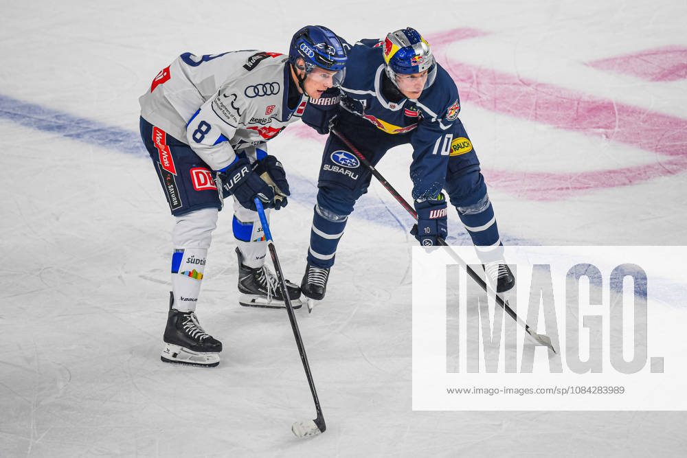 München, Deutschland. PENNY DEL, Deutsche Eishockey Liga, Saison 2026 27, 7. Spieltag: EHC Red Bull München gegen ERC Ingolstadt im SAP Garden in München. Elias Pul (ERC Ingolstadt) mit Elis Hede (EHC Red Bull München) nachdenklich, ernst, fokussiert