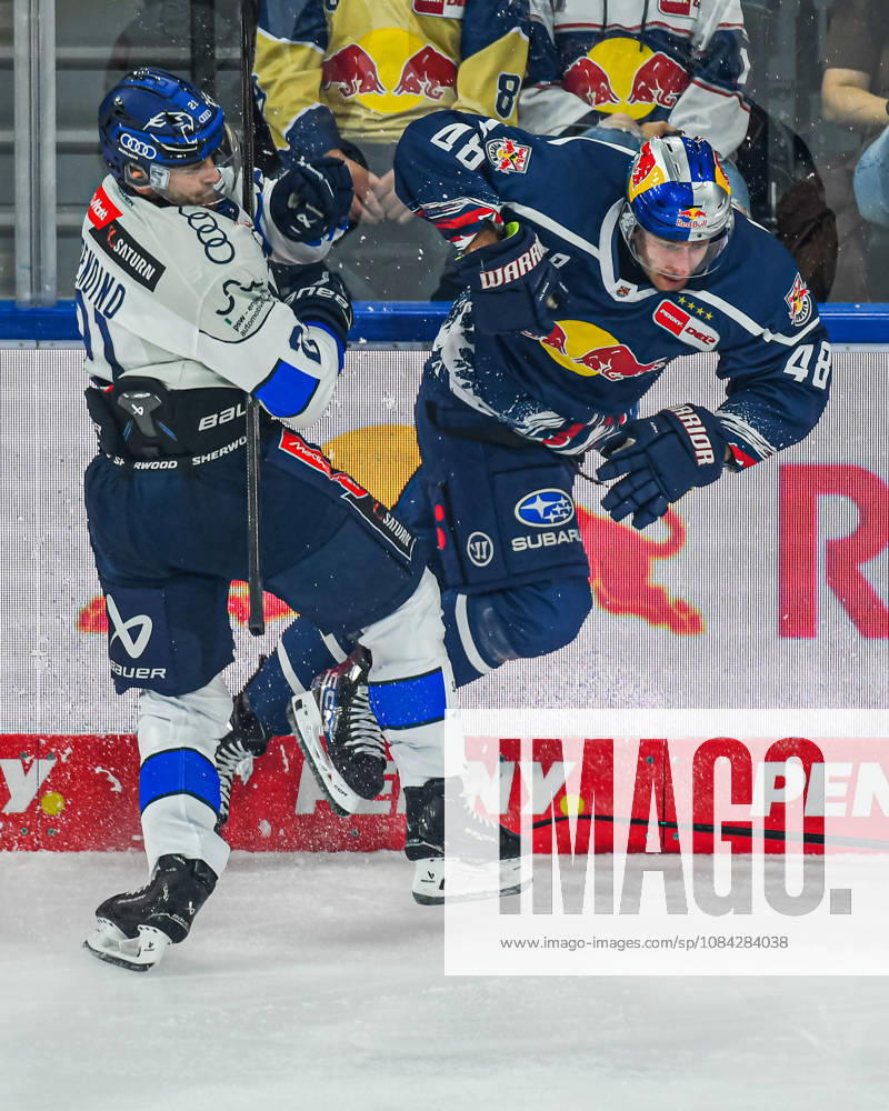 München, Deutschland. PENNY DEL, Deutsche Eishockey Liga, Saison 2026 27, 7. Spieltag: EHC Red Bull München gegen ERC Ingolstadt im SAP Garden in München. Lucas Thaler (EHC Red Bull München) fällt gleich hin