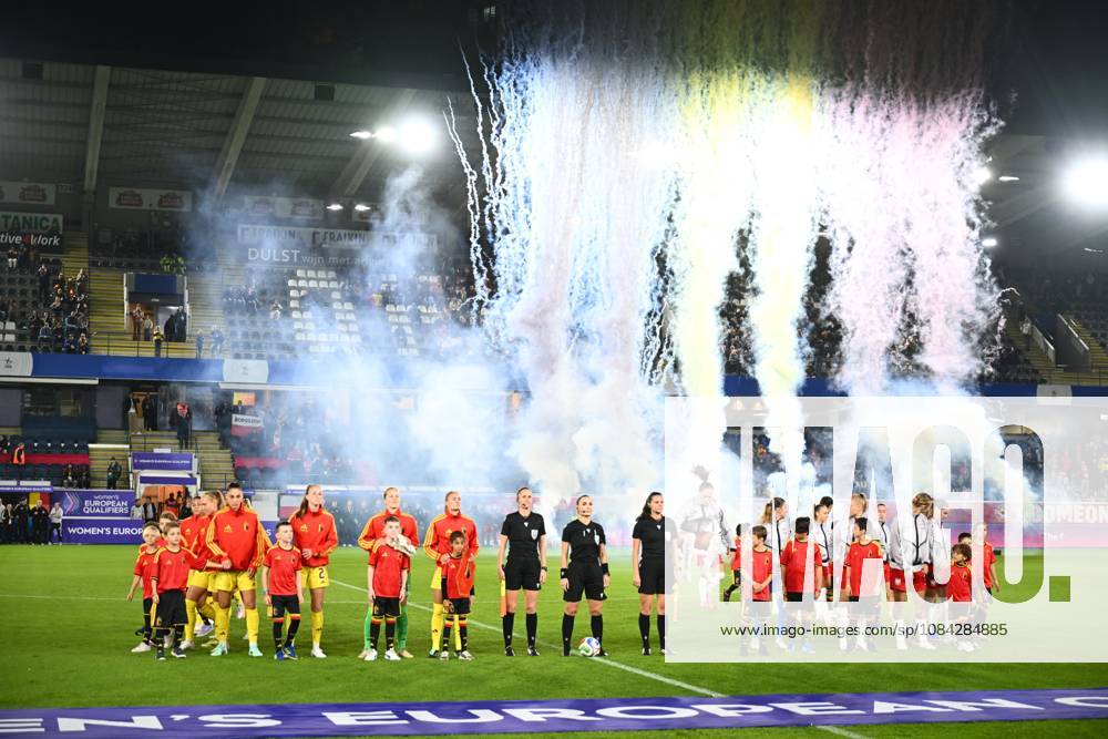 Belgium v Poland - FIFA Women s World Cup 2027 UEFA Qualifiers LEUVEN, BELGIUM - OCTOBER 09 : Players of Belgium before the FIFA Women s World Cup 2027 UEFA European Qualifiers play-offs round 1 path 2 first leg match between Belgium and Poland on October 9, 2026 in Leuven, Belgium, 09 10 2026 Leuven Belgium