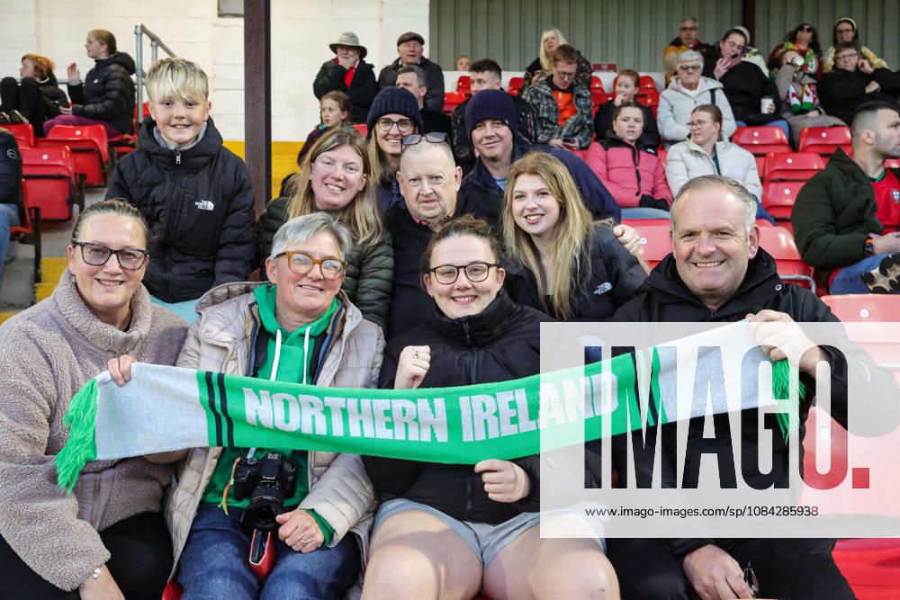 2027 FIFA Women s World Cup Round One Qualifying Play-off First Leg, Inver Park, Larne 9 10 2026 Northern Ireland vs Portugal A view of Northern Ireland fans ahead of the match A view of Northern Ireland fans ahead of the match 9 10 2026