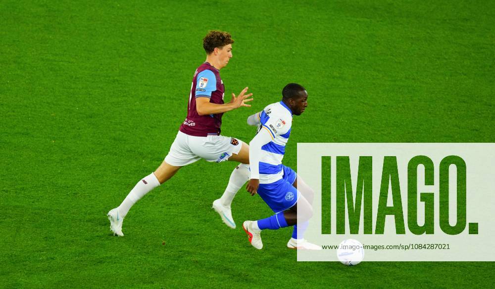Arne Engels of West Ham United and Glen Kamara of QPR West Ham United v Queens Park Rangers, EFL Championship, Football, London Stadium, London, UK - 09 Oct 2026London London Stadium United Kingdom