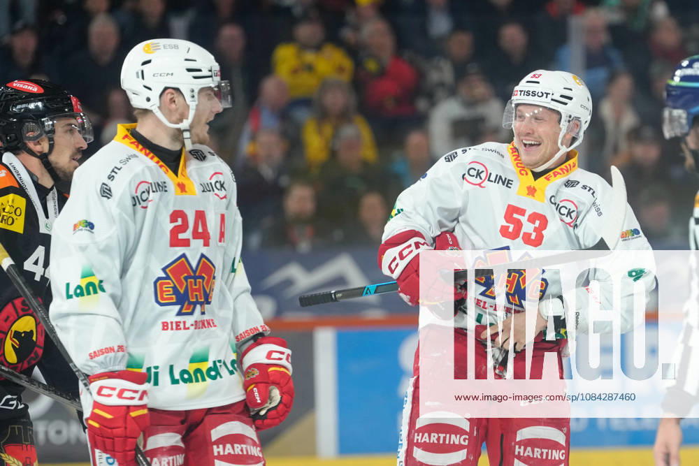 3014 Bern BE, Switzerland - October 09: Jeff Skinner (53 EHCB) is happy during the National League match between SC Bern and EHC Biel-Bienne at PostFinance Arena on October 09, 2026 in 3014 Bern BE, Switzerland.