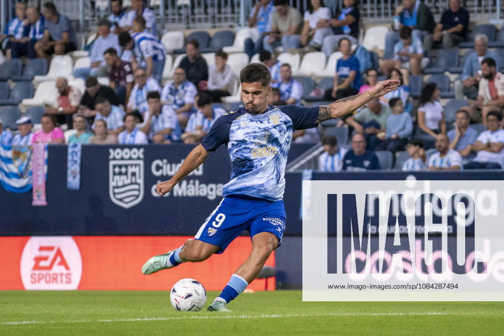 Chupe (N9) during warm up before La Liga match between Malaga and RCD Espanyol at the Estadio de la Rosaleda on the 9th of October, 2026 in Malaga, Spain