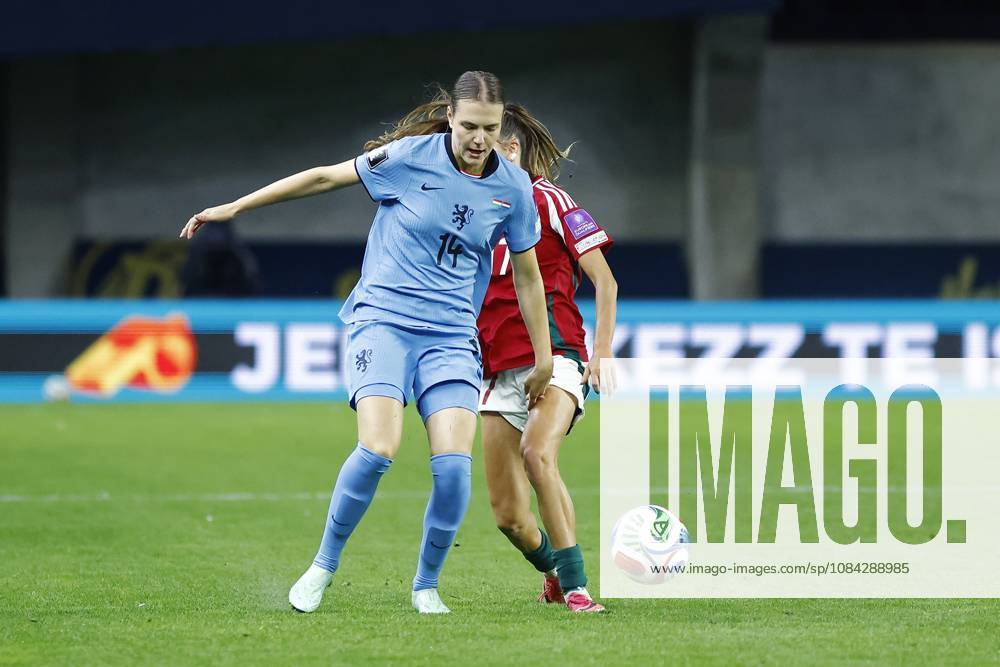 , Pancho Arena, season 2026 2027 , UEFA worldcup qualification football play-offs round 1 , match between Hungary and The Netherlands (women) 1st leg , Pictures shows Netherlands player Lotte Keukelaar Hungary - Netherlands (women) x208079260x