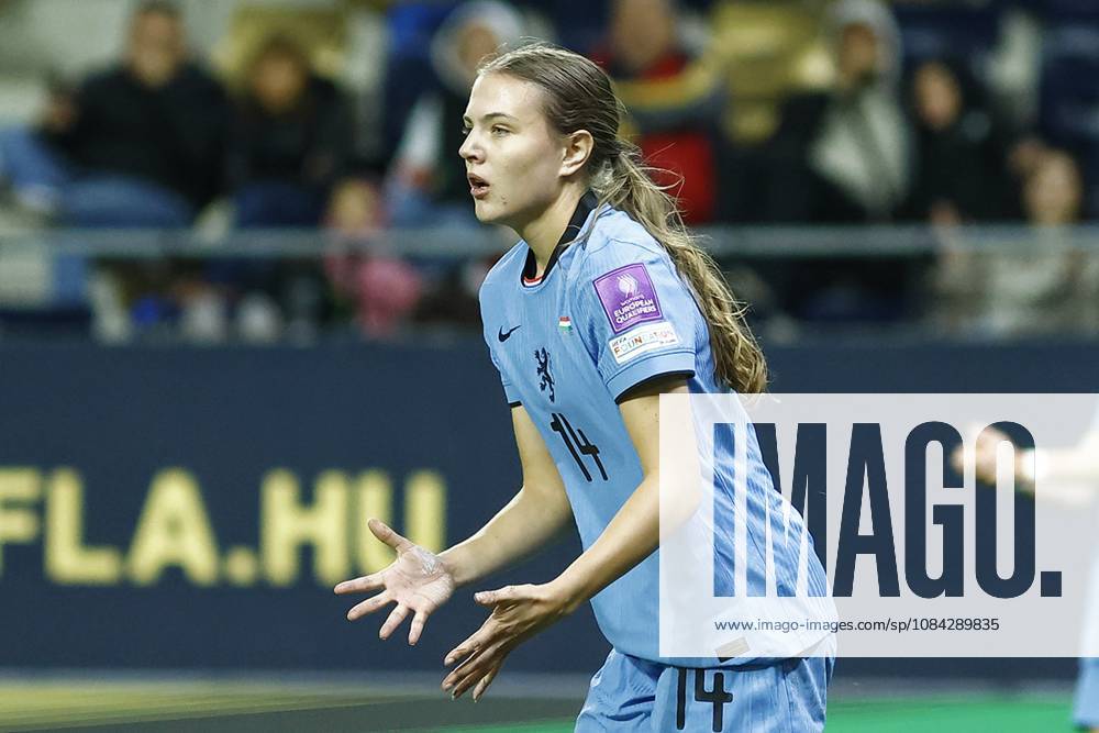 , Pancho Arena, season 2026 2027 , UEFA worldcup qualification football play-offs round 1 , match between Hungary and The Netherlands (women) 1st leg , Pictures shows Netherlands player Lotte Keukelaar Hungary - Netherlands (women) x208079532x