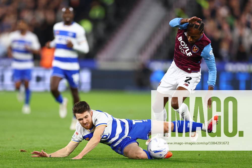 Paul Smyth of Queen Park Rangers fouled by Kyle Walker-Peters of West Ham United West Ham United v Queens Park Rangers, EFL Championship, Football, London Stadium, London, UK - 09 Oct 2026London London Stadium United Kingdom