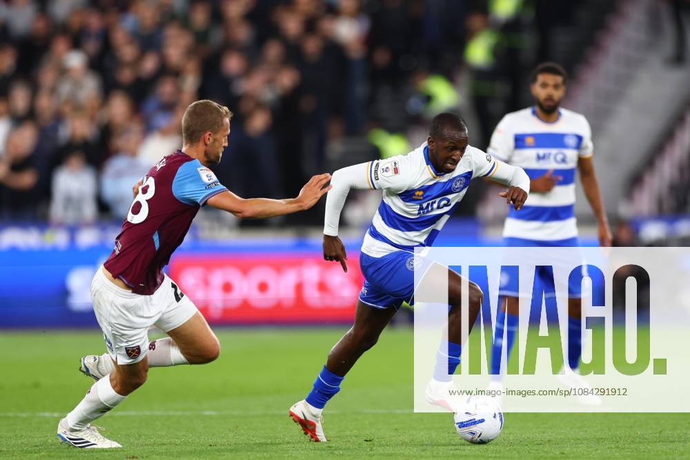 Glen Kamara of Queen Park Rangers chased by Tomas Soucek of West Ham United West Ham United v Queens Park Rangers, EFL Championship, Football, London Stadium, London, UK - 09 Oct 2026London London Stadium United Kingdom