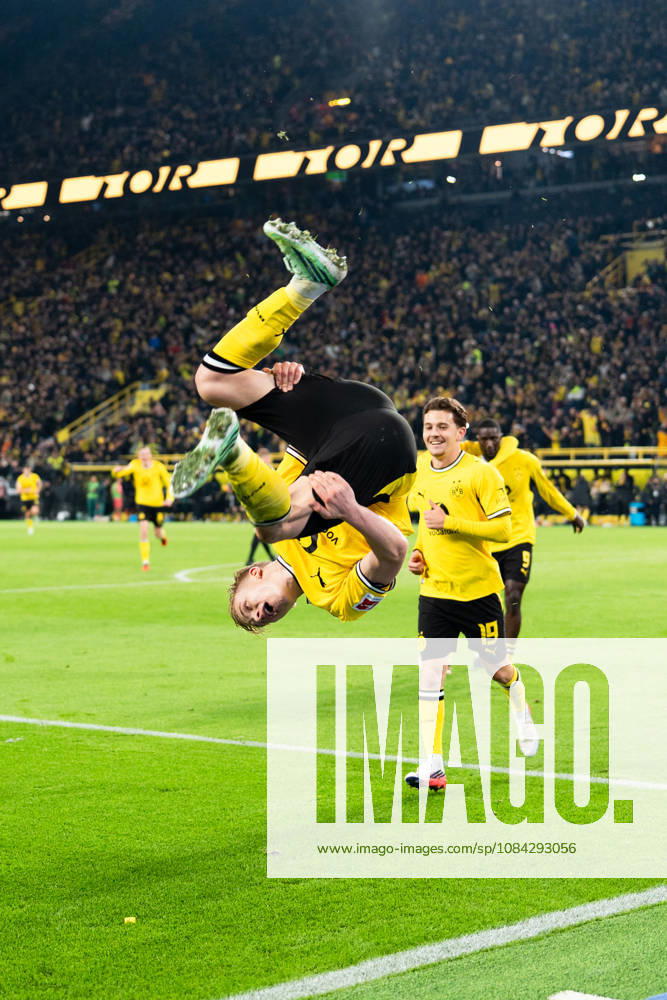 Deutschland: 1. Bundesliga 2026 2027, 5. Spieltag: Borussia Dortmund vs. Werder Bremen 09.10.2026 Signal Iduna Park (Nordrhein-Westfalen) Tor zum 1:0 durch Daniel Svensson (Borussia Dortmund, 24) Jubel Freude Emotionen Torjubel Salto