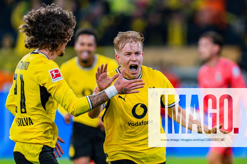1. Bundesliga, 5. Spieltag, Borussia Dortmund vs. Werder Bremen am 09.10.2026 Tor zum 1:0 durch Daniel Svensson mit Fabio Silva