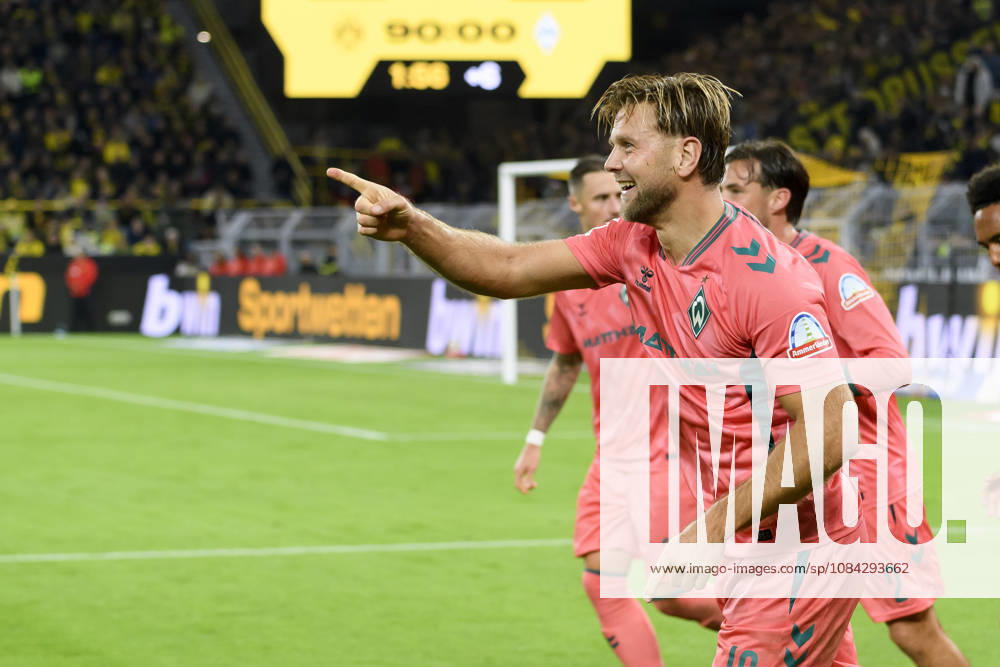 Niclas Fuellkrug (SV Werder Bremen) Torjubel, jubelt nach seinem Treffer zum 2:2 waehrend des spiels der 1. Bundesliga zwischen Borussia Dortmund und SV Werder Bremen, Signal Iduna Park am 09. October 2026 in Dortmund, Deutschland. (Foto von Max Maiwald DeFodi Images) +++ Niclas Fuellkrug (SV Werder Bremen) celebrates after scoring his team s second goal during the Bundesliga match between Borussia Dortmund and SV Werder Bremen at Signal Iduna Park on October 9, 2026 in Dortmund, Germany. (Photo by Max Maiwald DeFodi Images) DFB DFL REGULATIONS PROHIBIT ANY USE OF PHOTOGRAPHS AS IMAGE SEQUENCES AND OR QUASI-VIDEO. (Photo by Max Maiwald DeFodi Images) -