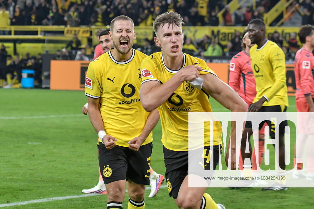Nico Schlotterbeck (Dortmund 4) jubelt nach dem Tor zum 2:0 09.10.2026 ¢ Fussball ¢ Borussia Dortmund vs SV Werder Bremen, Signal Iduna Park, Dortmund, DFB DFL REGULATIONS PROHIBIT ANY USE OF PHOTOGRAPHS AS IMAGE SEQUENCES AND OR QUASI-VIDEO NRW Germany