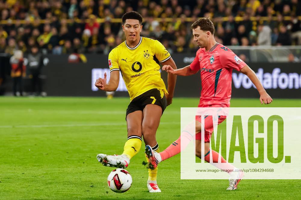 DORTMUND - Jobe Bellingham of Borussia Dortmund battles for possession with Youri Regeer of Werder Bremen during the Bundesliga match between Borussia Dortmund and SV Werder Bremen at Signal Iduna Park on October 9, 2026, in Dortmund, Germany. MARCEL TER BALS ANP Bundesliga 2026 27 ANPxSportx xMarcelxterxBalsxIVx 571970679 originalFilename: 571970679