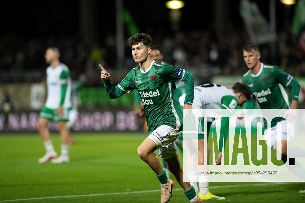 1. FC 1905 Schweinfurt vs. SC Eltersdorf, Sachs-Stadion Football, Regionalliga Bayern 1. FC 1905 Schweinfurt vs. SC Eltersdorf 9 Oct 2026 Sachs-Stadion , Schweinfurt, Germany Image: Lauris Bausenwein (FC05) celebrates after scoring the 1:1 goal in the 44th minute. DFL REGULATIONS PROHIBIT ANY USE OF PHOTOGRAPHS AS IMAGE SEQUENCES AND OR QUASI-VIDEO