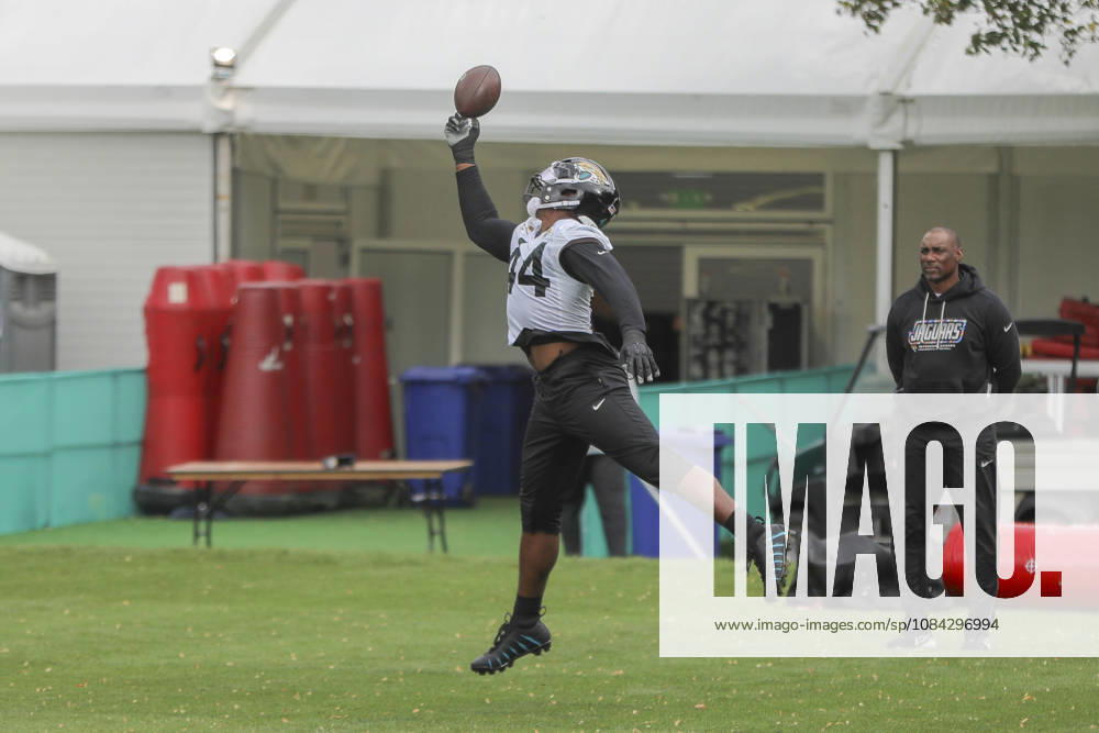 Travon Walker of the Jacksonville Jaguars during the Jacksonville Jaguars team practise and media as part of the London NFL, American Football Herren, USA Series 2026, at the Grove, Chandler’s Cross, Hertfordshire, England, on 09 October 2026. Jody Demay - Davies SPP