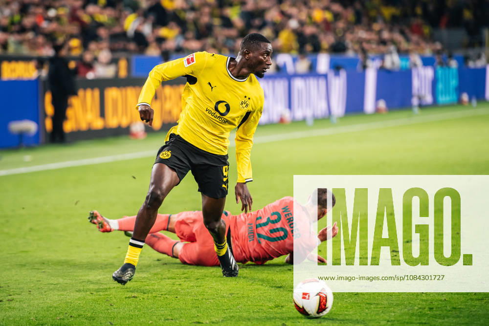 Borussia Dortmund v SV Werder Bremen - Bundesliga 2026 27 Serhou Guirassy of Borussia Dortmund in action against Marco Friedl during the Bundesliga match between Borussia Dortmund and SV Werder Bremen at Signal Iduna Park in Dortmund, Germany, on October 9, 2026. Dortmund Germany