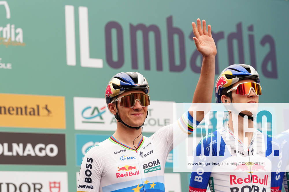 Belgium s Remco Evenepoel of Red Bull - Bora - Hansgrohe during the 120th edition of the Il Lombardia, Tour of Lombardy cycling race, a 239 km one day race from Bergamo to Como on October 10, 2026, Italy.