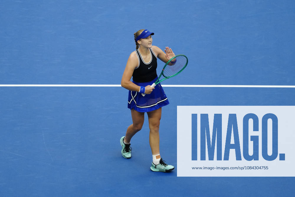 China Open 2026 women s singles semi-final in Beijing, China - 10 Oct 2026 Mirra Andreeva of Russia celebrates winning against Nikola Bartunkova of Czech Republic (not in view) during the women s singles semi-final match on day eleven of China Open at the National Tennis Center. Beijing China