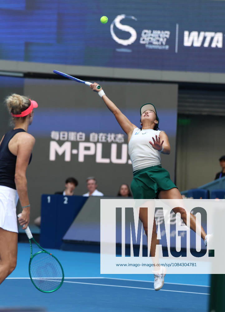 (261010) -- BEIJING, Oct. 10, 2026 -- Erin Routliffe Aldila Sutjiadi (R) compete during the women s doubles semifinal match between Katerina Siniakova (the Czech Republic) Zhang Shuai (China) and Erin Routliffe (New Zealand) Aldila Sutjiadi (Indonesia) at 2026 China Open tennis tournament in Beijing, China, Oct. 10, 2026. ) (SP)CHINA-BEIJING-TENNIS-CHINA OPEN-WOMEN S DOUBLES (CN) ZhangxChenlin