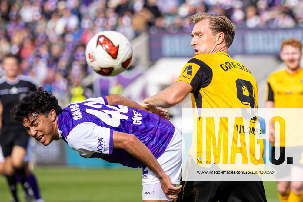 (L-R) Jonathan Gomez (VfL Osnabrueck, 42) im Zweikampf mit Vincent Vermeij (SG Dynamo Dresden, 09) GER, VfL Osnabrueck vs. SG Dynamo Dresden, Fussball, 2. Bundesliga, 7. Spieltag, Spielzeit 2026 2027, 10.10.2026 DFL Regulations prohibit any use of photographers as image sequences and or quasi-video. GER, VfL Osnabrueck vs. SG Dynamo Dresden, Fussball, 2. Bundesliga, 7. Spieltag, Spielzeit 2026 2027, 10.10.2026 Osnabrueck