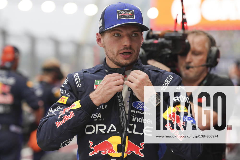 FORMULA 1 SINGAPORE AIRLINES SINGAPORE GRAND PRIX 2026 Max Verstappen (NED) 3 Red Bull Racing in parc ferme after winning the Sprint Race during the Formula 1 Singapore Airlines Singapore Grand Prix 2026, Round 17 of the 2026 Formula 1 World Championship, WM, Weltmeisterschaft from 9th - 11th October 2026 at the Marina Bay Street Circuit, Singapore. Credit: Robbie Hoad Every Second Media Editorial use only. All images are copyright Every Second Media Limited. No images may be reproduced without prior permission.