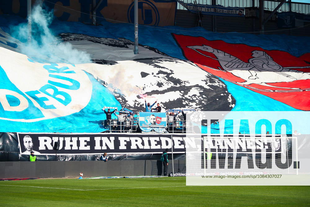 Deutschland: Fussball 2. Bundesliga 2026 2027, 7. Spieltag - 1. FC Magdeburg vs Hannover 96 - Avnet Arena (Magdeburg): Zuschauer, Fans, Tribüne...horeographie, Fanchoreo,