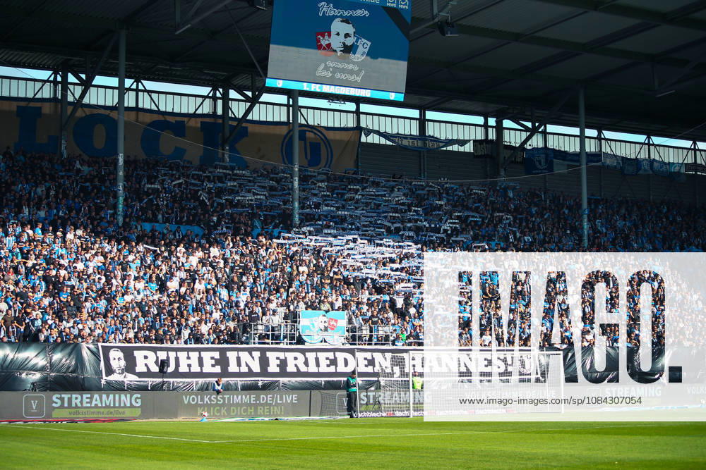 Deutschland: Fussball 2. Bundesliga 2026 2027, 7. Spieltag - 1. FC Magdeburg vs Hannover 96 - Avnet Arena (Magdeburg): Zuschauer, Fans, Tribüne...horeographie, Fanchoreo,