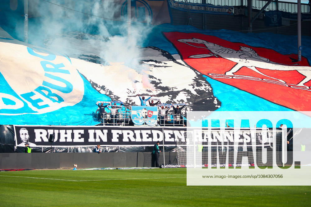 Deutschland: Fussball 2. Bundesliga 2026 2027, 7. Spieltag - 1. FC Magdeburg vs Hannover 96 - Avnet Arena (Magdeburg): Zuschauer, Fans, Tribüne...horeographie, Fanchoreo,