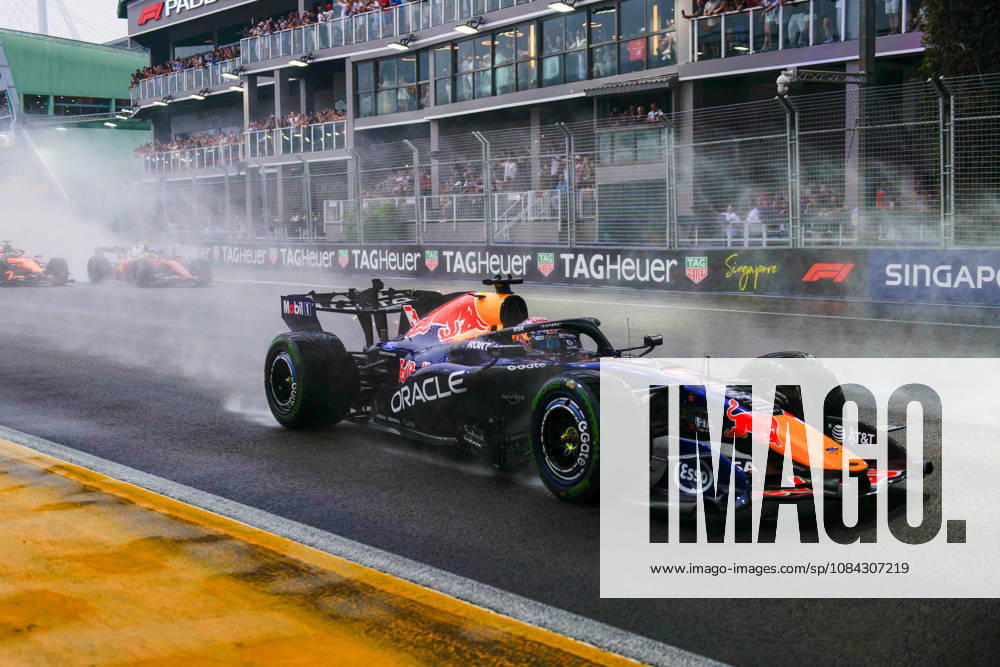 10th October 2026; Marina Bay, Singapore; Formula 1, Singapore Grand Prix, Sprint Race and Qualifying Day; Max Verstappen (3) of the Netherlands and Oracle Red Bull Racing heads into 2nd place DavidxAsh