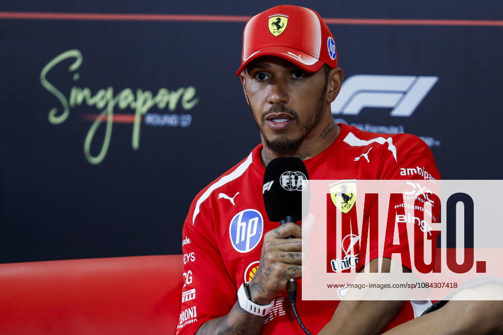 F1 - SINGAPORE GRAND PRIX 2026 Post Sprint Race, press conference, PK, Pressekonferenz HAMILTON Lewis (gbr), Scuderia Ferrari SF-26, portrait during the 2026 Formula 1 Singapore Grand Prix, 17th round of the 2026 Formula One World Championship, WM, Weltmeisterschaft from October 9 to 11, 2026 on the Marina Bay Street Circuit, in Singapore, Singapore - SingaporeSingapore