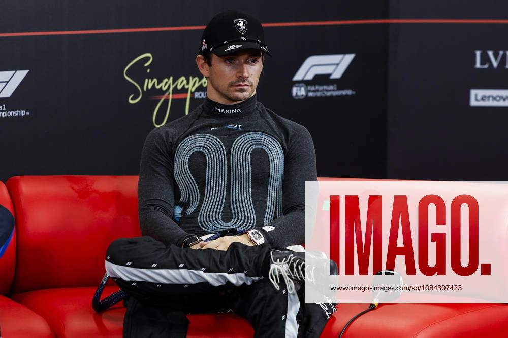 F1 - SINGAPORE GRAND PRIX 2026 Post Sprint Race, press conference, PK, Pressekonferenz LECLERC Charles (mco), Scuderia Ferrari SF-26, portrait, Cooling vest during the 2026 Formula 1 Singapore Grand Prix, 17th round of the 2026 Formula One World Championship, WM, Weltmeisterschaft from October 9 to 11, 2026 on the Marina Bay Street Circuit, in Singapore, Singapore - SingaporeSingapore