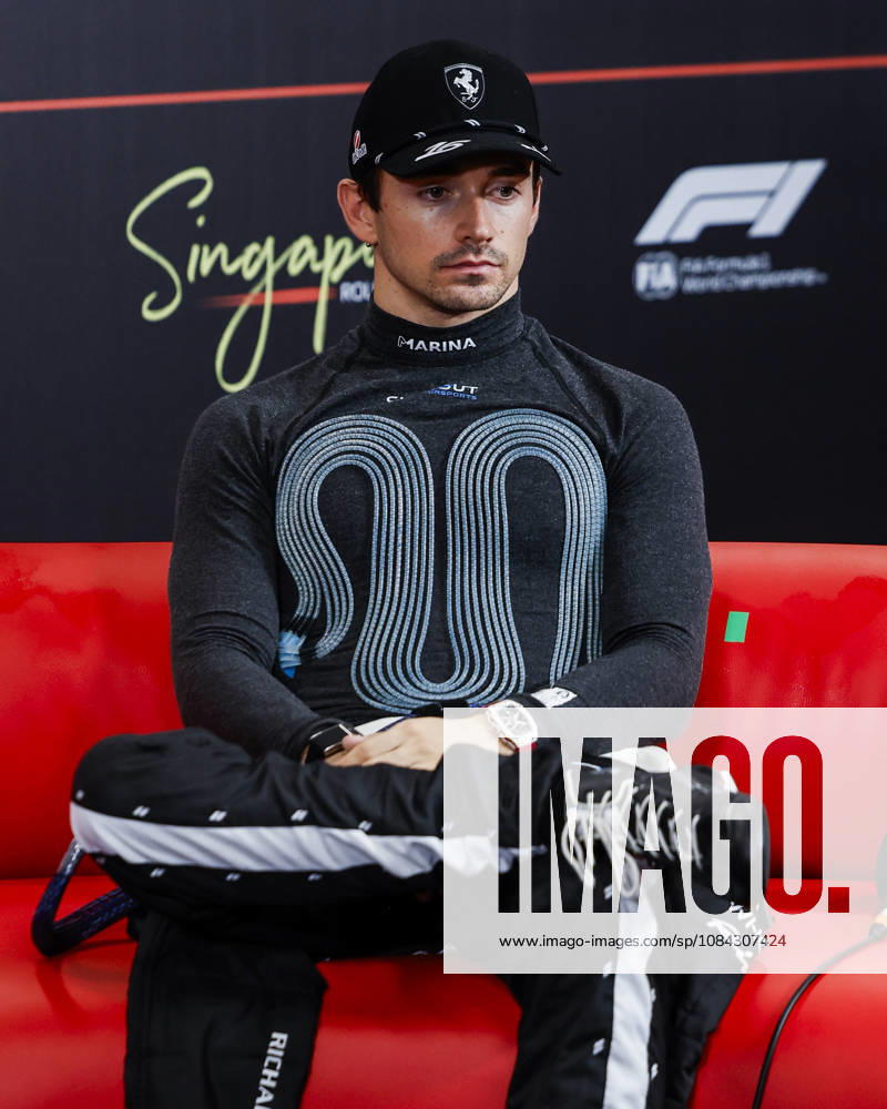 F1 - SINGAPORE GRAND PRIX 2026 Post Sprint Race, press conference, PK, Pressekonferenz LECLERC Charles (mco), Scuderia Ferrari SF-26, portrait, Cooling vest during the 2026 Formula 1 Singapore Grand Prix, 17th round of the 2026 Formula One World Championship, WM, Weltmeisterschaft from October 9 to 11, 2026 on the Marina Bay Street Circuit, in Singapore, Singapore - SingaporeSingapore